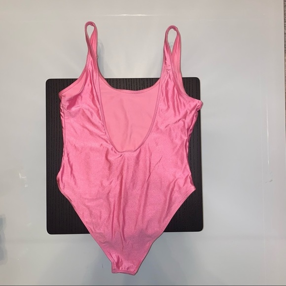 Forever 21 | Pink one-piece graphic “girls” swimwear| M - Picture 5 of 6